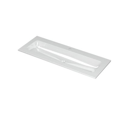 INK Aspekt Wastafel Porselein Centraal met 1 Kraangat - 1200x450x15 mm - Glans Wit