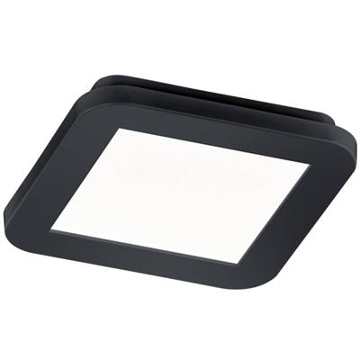 LED Plafondlamp - Badkamerlamp - Trion Camy - Opbouw Vierkant 9W - Spatwaterdicht IP44 - Dimbaar - Warm Wit 3000K - Mat Zwart
