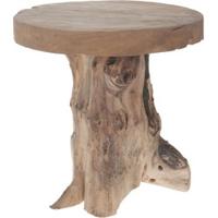 Houten kruk teak hout 41x40x25cm - thumbnail