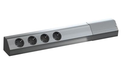 Bachmann CASIA Stekkerdoos 4-voudig voor wand en tafelmontage stekkerdoos 2 meter