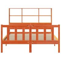 Bed met boekenkast zonder matras grenenhout wasbruin 120x190 cm - thumbnail