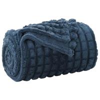 VidaXL Gooi deken marineblauw 240 x 220 cm fleece - thumbnail