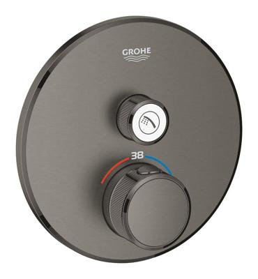 Opbouwdeel GROHE Grohtherm Smartcontrol Douche T, Rond Hard Graphite Geborsteld