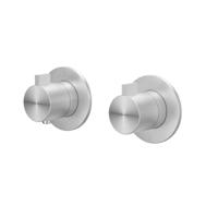 Afbouwdeel IVY Tribe Inbouwthermostaat 2-weg Stop-Omstel Symmetry Met Rond Rozet Geborsteld RVS316 - thumbnail