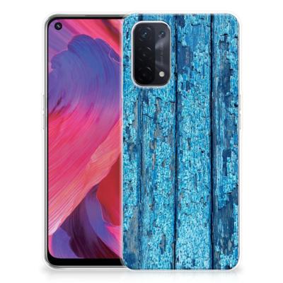 OPPO A74 5G | A54 5G | Bumper Hoesje | Wood Blue