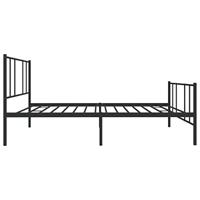 Bedframe met hoofd- en voeteneinde metaal zwart 80x200 cm - thumbnail
