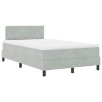 Boxspringbed met Matras met matras Lichtgrijs 120 x 190 cm Stof - thumbnail
