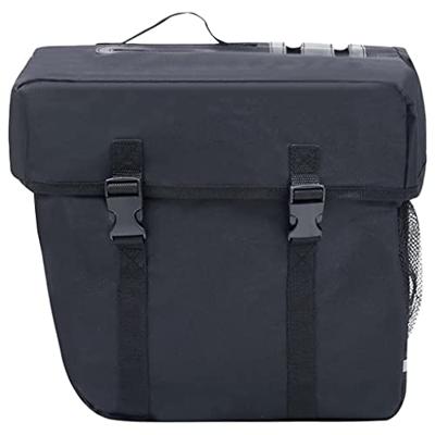 Fietstas voor bagagedrager dubbel waterdicht 35 L zwart - thumbnail