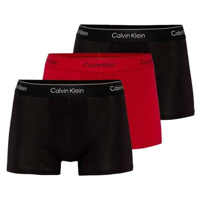 Calvin Klein trunk cotton stretch zwart-rood Calvin Klein trunk cotton stretch zwart-rood