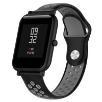 Dubbele kleur siliconen Sport polsband voor Huawei Watch serie 1 18mm (zwart-grijs) - thumbnail