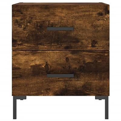 Nachtkastjes 2 st 40x35x47,5 cm bewerkt hout gerookt eikenkleur