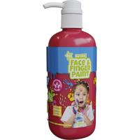 Boti Natural face & fingerpaint fles met pompje - rood, 1l - thumbnail