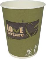 Drinkbeker Love Nature, uit karton, 150ml, pak van 100 stuks - thumbnail
