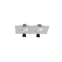 Inbouwspot LED armatuur aluminium 2 voudig warm wit Luzern - thumbnail