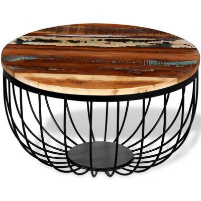 Salontafel massief gerecycled hout - thumbnail