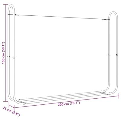 VidaXL Haardhoutrek met regenhoes 200x25x150 cm gegalvaniseerd staal