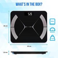 Silvergear Smart Personenweegschaal Zwart - thumbnail