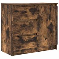 Dressoir met lade 71x35x65 cm spaanplaat gerookt eikenkleurig - thumbnail