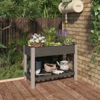 VidaXL Plantenbak verhoogd met schap 100x50x75 cm hkc - thumbnail