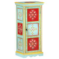 Hoge kast handgeschilderd 40x30x90 cm massief mangohout - thumbnail