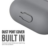 PodSkinz AirPods Case [LED Front] Beschermende siliconen hoes compatibel met AirPods 1 & AirPods 2 (Gen 2) (met karabijnhaak, Earl Grey) - thumbnail