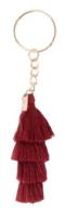 Doiy sleutelhanger Tassel 15,5 cm katoem/staal bordeaux - thumbnail