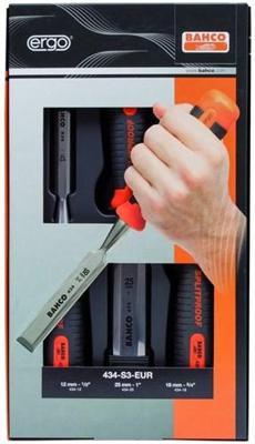 Bahco Steekbeitelset ERGO™ 434 12-25mm 3-delig - 434-S3-EUR Bahco Steekbeitelset ERGO™ 434 12-25mm 3-delig - 434-S3-EUR