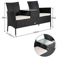 Solar tuinlamp wicker hoogte 50cm - thumbnail