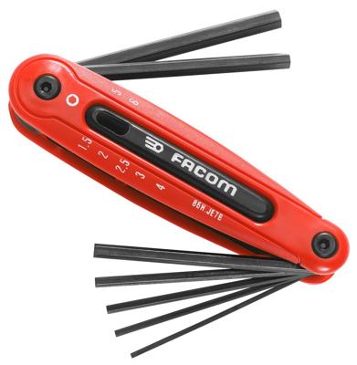 Facom 86a inbussleutels 6-kant, in beugel, metrische maten 1,5-6mm - 86H.JE7B