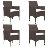 5-delige Tuinset poly rattan en gehard glas bruin - thumbnail
