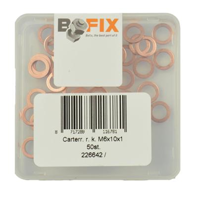 Bofix Doos a 50 carterringen roodkop 6x10x1 koper