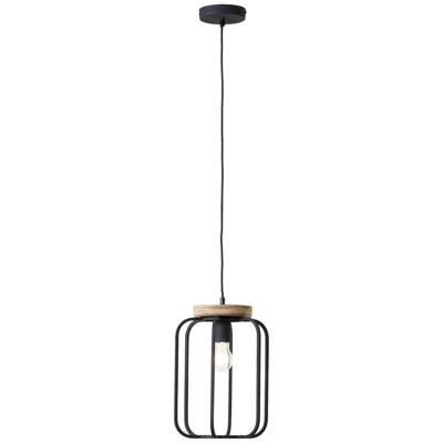 Brilliant HanglampTosh zwart met houtbruin - 99501/66