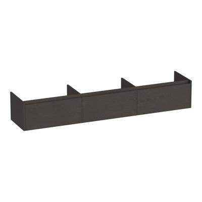 Brauer Embrace - Onderkast - 220 cm - met 3 Softclose Lades Greeploos en 0 cm - Sifon Uitsparingen - Timber Anthracite