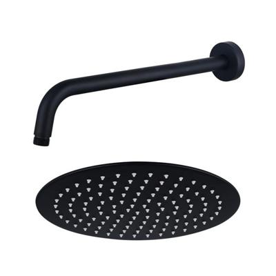 Fortifura Calvi Hoofddouche - 25cm - rond - wandarm 35cm - mat zwart SW720553/SW720560 Fortifura Calvi Hoofddouche - 25cm - rond - wandarm 35cm - mat zwart SW720553/SW720560