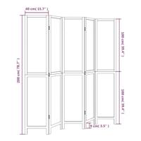 Kamerscherm met 5 panelen massief paulowniahout donkerbruin - thumbnail
