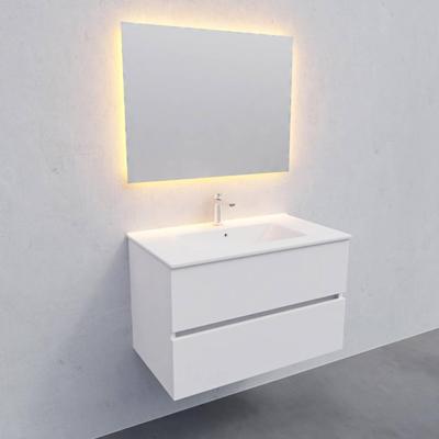 Badkamermeubel BWS Helsinki 80x46cm Keramiek Mat Wit 2 Laden (1 kraangat) Badkamermeubel BWS Helsinki 80x46cm Keramiek Mat Wit 2 Laden (1 kraangat)