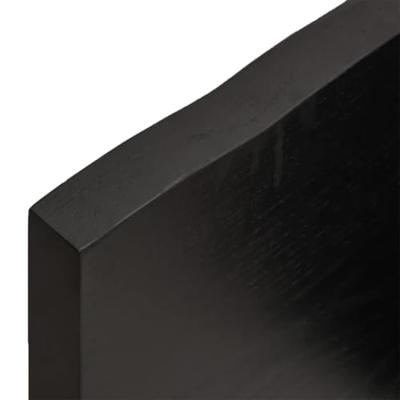 Wandschap 180x50x4 cm behandeld massief eikenhout donkergrijs