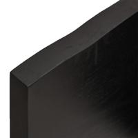 Tafelblad natuurlijke rand 220x50x4 cm eikenhout donkergrijs - thumbnail
