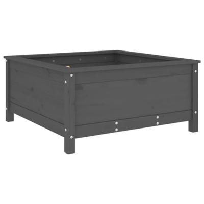 VidaXL Plantenbak 82,5x82,5x39 cm massief grenenhout grijs