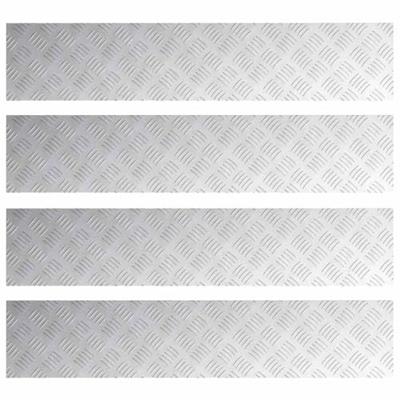 VidaXL Trap tread rechthoekig 4 pcs zilver 100 x 20 cm aluminium