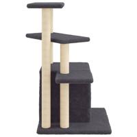 Kattenmeubel met sisal krabpalen 83,5 cm donkergrijs - thumbnail