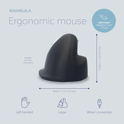 R-Go HE ergonomische muis, large, met draad, voor linkshandigen - thumbnail