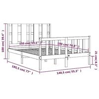 Bedframe met hoofdbord massief hout - thumbnail