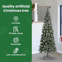 Kunstkerstboom met 300 LED Groen 240 cm PVC en Plastic en Staal - thumbnail