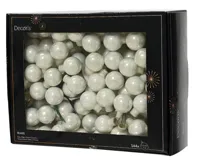 Decoris kerstballen op draad Glas 144st winterwit 2,5cm - thumbnail