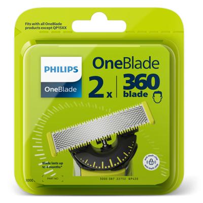 Philips Scheerblad / OneBlade 360, 2 Pak / OneBlade Scheerhoofden Grijs - thumbnail