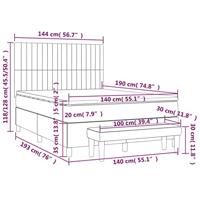Boxspring met matras stof lichtgrijs 140x190 cm - thumbnail