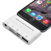 5 in 1 8-pins naar USB-HUB + USB-C / Type-C + 3 5 mm hoofdtelefoon + SD + TF kaartlezer voor MacBook PC Laptop Smartphone - thumbnail