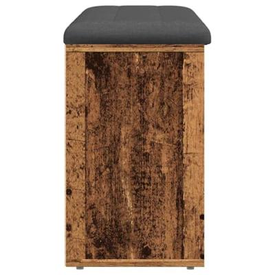 Schoenenbank 102x32x50 cm bewerkt hout oud houtkleurig Schoenenbank 102x32x50 cm bewerkt hout oud houtkleurig