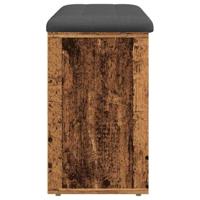 Schoenenbank 102x32x50 cm bewerkt hout oud houtkleurig - thumbnail